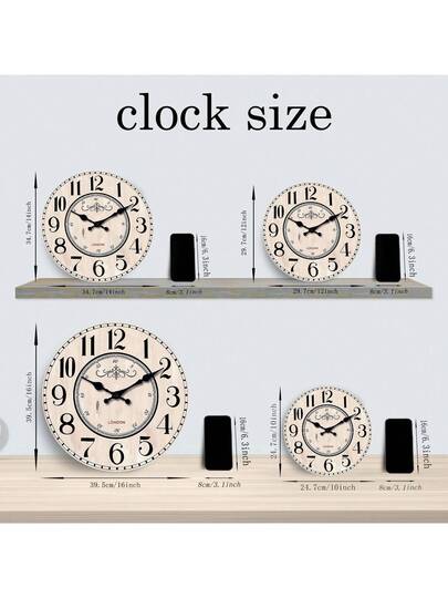 1pc Vintage French London Arabic Numeral Wand Clock, Battery Powered, 10 16 Inch Silent Non Ticking Klok Living Room, Bedroom, Kitchen, Outdoor, Hallway, Spiritual Home Cafe, School, Anniversary (No Battery, No Seconds view 3