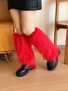 1 Đôi Tất Lông Cho Nữ Mùa Đông Tất Lông Thú Giả Hot Girl Mùa Xuân Và Mùa Thu Nhiều Màu Bao Bì Bắp Chân Lót Lông Và Bao Bì Chân Tất Giáng Sinh - Nhiều màu - Xem 1