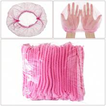 100pcs/Pack Black Disposable Bouffant Caps 19inches Hair Net, Elastic Dust Cap For Hair, Bonnet, Shower Cap, Hair Products And Accessories For Barber Salon Beauty Travel Essentials,Back To School,Travel Holiday Essentials,Hair Accessories For Women