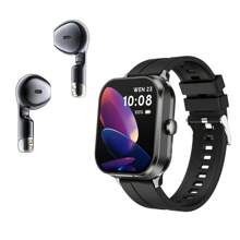 EFFEOKKI EFFEOKKI Smartwatch 2 In 1 Earbuds With Silicone Sleeve BT TWS Earphones Headset Make Answer Call Blood Pressure Sport Smart Watch