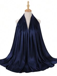 1pc Women Shiny Satin Glitter Hijab For Dress
