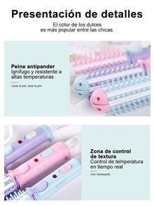 1 Pack Multifunction Curler, Mini Portable Curler, 2 In 1 Ceramic Curler, Curls And Straightens Hair, Ideal For Internal Curls (Pink, Purple, Blue 220 Volts) - 粉色 - 查看 4