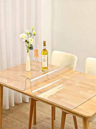 1pc,Soft Glass Tablecloth Transparent PVC Table Cloth Waterproof Oil Proof Kitchen Dining Rectangular Table Cover Matte Clear