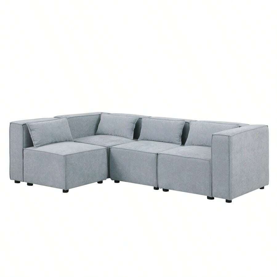 Modular Sofa Grayish Blue Chenille Fabric, Simple And Grand, The Seat