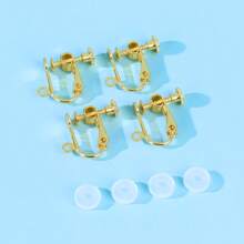4 Pieces Clip-On Earrings Converter Components With Post For Non-Pierced Ears And Comfort Earring Pads