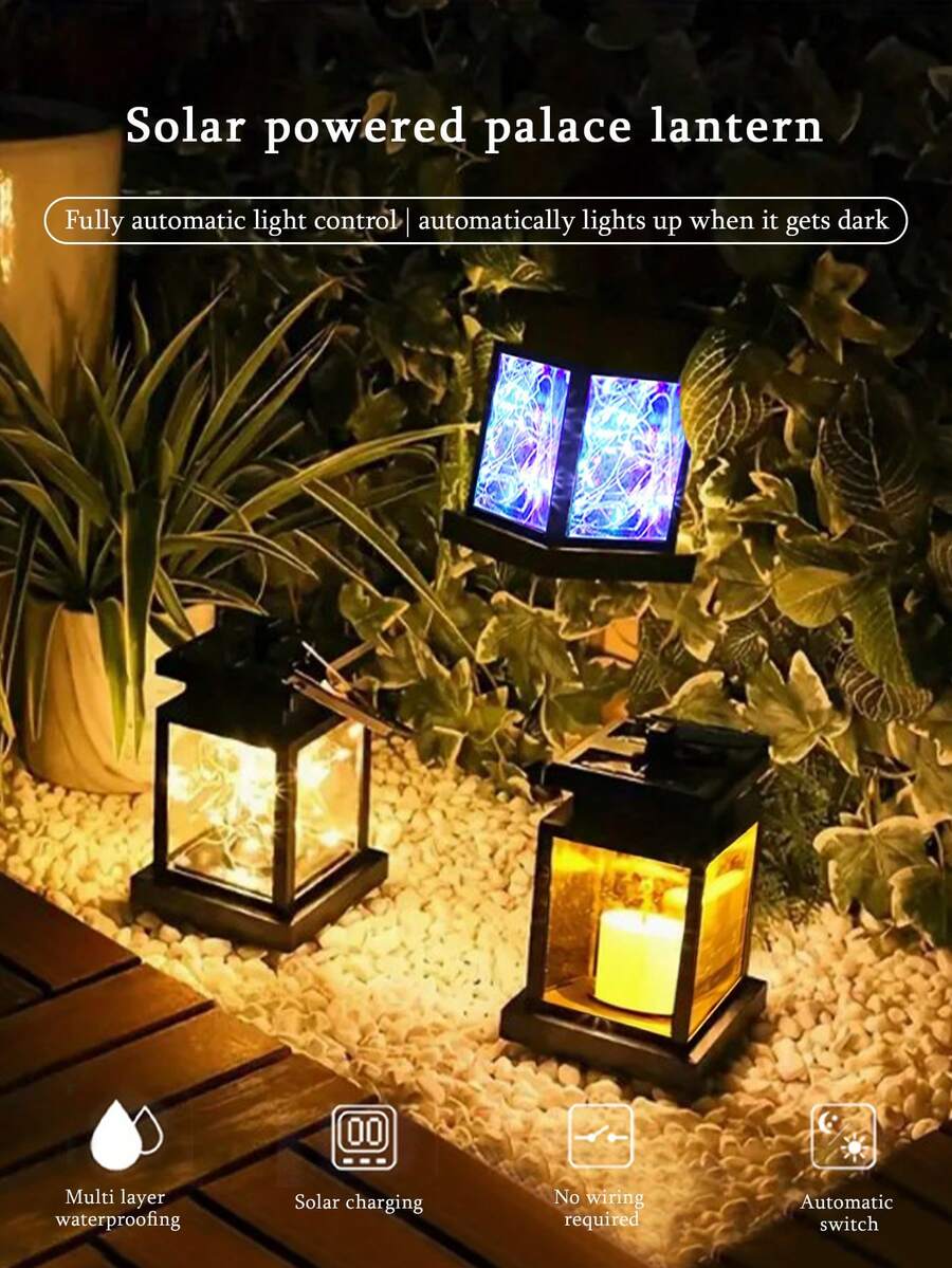 Solar Powered LED Star Copper Wire Light, Waterproof Outdoor Hanging
