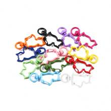 5 pièces Crochet à pression de forme de cœur, pomme, fleur, nœud papillon de couleurs mélangées, porte-clés, fabrication de bijoux DIY, accessoires de sac