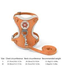 1 pieza Arnés para mascotas estilo chaleco con correa de tracción para gato, correa antiescape para perro pequeño