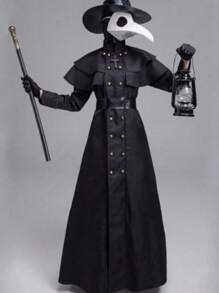 1pc Halloween Plague Doctor Costume With Dark Dungeon Cane Prop ...