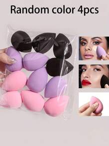12/4pcs Multifunctional Mixed Shape Cosmetic Sponge, Multi-Color Cosmetic Sponge, Soft Reusable Cosmetic Sponge, Flawless Cosmetic Sponge, Cosmetic Tools, Beauty Mixer, Hydrophilic PU Cosmetic Egg, Suitable For Foundation Make-Up