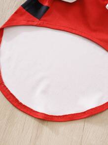 圣诞红色圣诞老人服装连帽衫，适合小型宠物狗猫，秋冬季