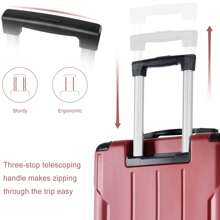 MERAX Hardshell Luggage Spinner Suitcase With TSA Lock Lightweight Expandable 28'' - Red - View 9