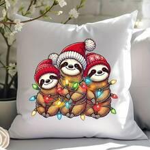 1/2/4pcs Holiday Sloth With Christmas Lights Ironing Transfer Patch - Cartoon Animal Print Applique For DIY Decorations On Sweatshirts, T-Shirts, Backpacks, Pillows, Jackets - Multicolor - View 6