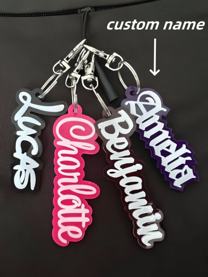 1 pieza Llavero de acrílico personalizado multicolor con nombre, llavero de letra personalizada adecuado para mochilas, maletas, etiquetas con nombre personalizado, es el mejor regalo de graduación y Navidad Halloween para novias, familia y amigos