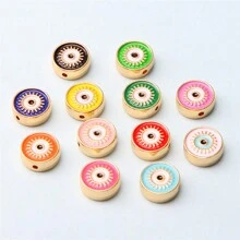 10入組合金雙面珠子和土耳其邪惡之眼diy手工手鍊、鑰匙扣,珠寶製作用品 - 混色 - 查看 14