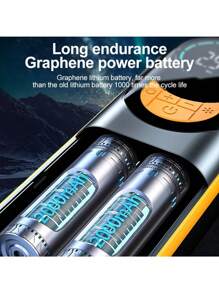 SUITU Portable Car Air Compressor, Cordless Handheld Pump With Digital Pressure Gauge And Auto Fill-Stop Function, Multi-Functional Car Inflator, Electric Air Pump, Multiple Inflator Accessories For Car Tires, Bicycles, Motorcycles And Balloons, Orange Christmas Gift - Orange Color - View 4