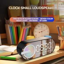 SENBOWE Altavoz inalámbrico de 1200mAh con reloj despertador, altavoz dedicado para estudiantes con subwoofer inalámbrico, radio profesional para exteriores - Multicolor - Ver 1