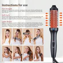 2-In-1 Heated Hair Curler & Straightener For Women, Professional Hair Styling Design, Temperature Control, 360° Rotation, Easy One-Click Operation, Damage-Free Hair Transformation - UK Plug(220-240V) - View 10