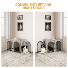 Hzuaneri Mobili per gabbia per cani, cuccia per cani da 100 cm per la casa, 3 porte, porta ad arco, cuccia moderna per cani da interno, tavolino laterale, gabbia per cani resistente, per cani di piccola/media/grande taglia, 60 x 100 x 63 cm