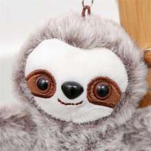 Cute Sloth Series Pendant Ornament Key Chain Backpack Clip Adorable Gift Plush Doll - Grey - View 7