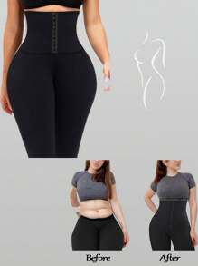 CZRLHYT Summer High Waisted Waist Trainer Leggings For Women Tummy Control, Butt Lifting, And Thigh Slimming Compression Yoga Pants Body Shaper Workout Leggings - 黑色 - 查看 4