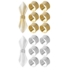 餐巾环 6 件套圆点餐巾环用于餐桌装饰，餐巾扣架现代设计餐巾架环适用于家庭聚会婚礼生日圣诞节周年纪念宴会 - 彩色 - 查看 11