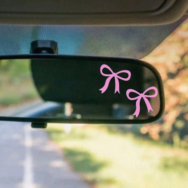 2pcs/Set Bow Vinyl Decal, Car Decal,Car Mirror Decal ,Small Vinyl Decals, Car Accessories