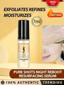 Yves Saint Laurent 【迷你装】PURE SHOTS 夜间焕肤精华液 7ml - 夜间平滑肌肤，改善肤质。温和去角质，细致毛孔，深层补水。适合所有肤质。轻盈配方：快速吸收，清爽不油腻。有助于淡化细纹和皱纹。【随机包装（2种款式）】 - 7ml - 查看 1