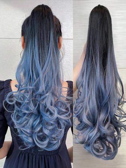 22-24 Inch Natural Wave Synthetic Hair Ponytail Extensions, Heat Resistant Fiber, Suitable For Daily Wear