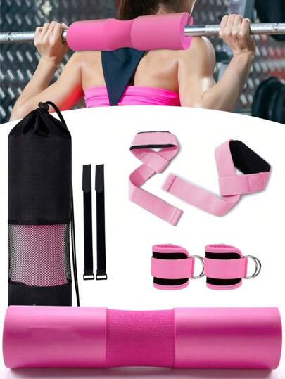 2 件或 8 件/套杠铃深蹲垫套件 - 肩部保护垫、护腕、脚踝绑带、储物袋，适用于深蹲、臀推、举重、力量训练健身房配件、运动、健身房、家庭锻炼、运动配件、健身房配件、CrossFit 配件