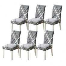 1 Stück / 4 Stücke / 6 Stücke Stretch bedruckte Stuhlbezüge, weiche und passende universelle Schreibtisch Husse, abnehmbar und waschbar Anti-Staub Spandex Stuhlschutz Abdeckung