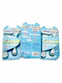 ¡¡OFERTA!! Kit, Paquete de Rastrillos Para Afeitar de Mujer 3 Capas Cuchilla 6pzs - Azul - Ver 1