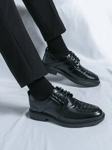 Giày da công sở mũi nhọn buộc dây cho nam - màu đen - Xem 1