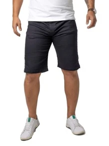 KIT 2 Men's Plain Black Jeans Bermuda Shorts With Elasticity - 查看 3