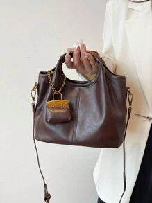 复古风格简约多用途手提包，带零钱包，手提包，可拆卸肩带斜挎包，女士复古风包