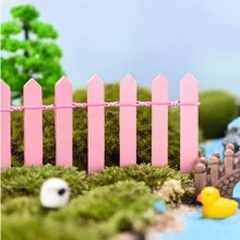 1pc 35" Miniature Fairy Garden Fence, Decorative White Wooden Pointed Picket Fence, Mini Wooden Garden Fence For Crafts, DIY Model Projects, Toy House, Flower Pot