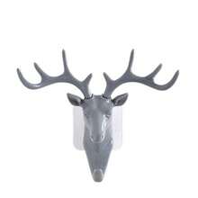 1 Set Of 3pcs Deer Antler Wall Hooks, Nordic Style Creative Personalized Deer Head Wall Mounted Key Holders - Multicolor - View 7