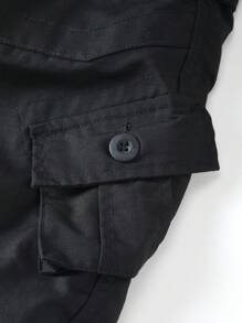 AKARMY Men's Casual Cargo Pants  BDU Camo Pants Combat Work Pants With 8 Pockets Outdoor Hiking Pants Multi-Pockets Pants (No Belt) - 戰術黑 - 查看 7