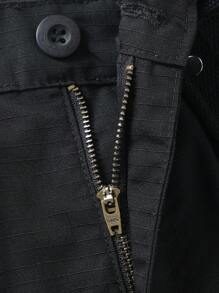 AKARMY Men's Casual Cargo Pants  BDU Camo Pants Combat Work Pants With 8 Pockets Outdoor Hiking Pants Multi-Pockets Pants (No Belt) - 戰術黑 - 查看 6