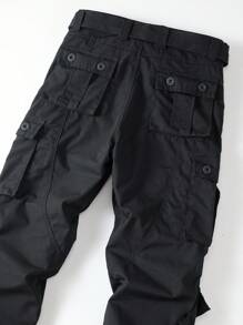 AKARMY Men's Casual Cargo Pants  BDU Camo Pants Combat Work Pants With 8 Pockets Outdoor Hiking Pants Multi-Pockets Pants (No Belt) - 戰術黑 - 查看 5