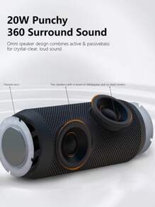 EDUPLINK Waterproof Portable Speaker TWS Pairing CF Slot RGB Lights And USB C Charge Port For Pool And Beach - Pink - View 10