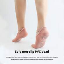 1 Đôi tất tập thể dục chống trượt có dây đeo chéo, lót nhiệt dày, chấm bi, thoáng khí, tập khiêu vũ Pilates. Bao bì bên ngoài của sản phẩm được giao ngẫu nhiên. - Nhiều màu - Xem 5