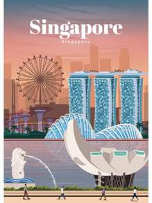 1 幅阿姆斯特丹东京伦敦冰岛巴厘岛温哥华旅行海报艺术城市绘画风景帆布画无框 - 彩色 - 查看 22