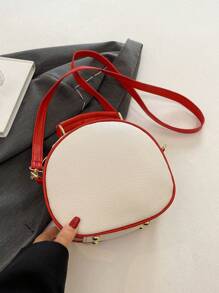 迷你樱桃装饰圆形手提包、斜挎包、女式顶部提手钱包 - 紅白色 - 查看 7