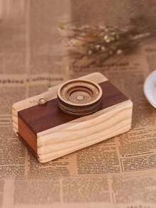 1 hộp nhạc mô hình máy ảnh bằng gỗ nhiều màu - Nhiều màu - Xem 6