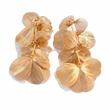 COINBUFF 1 paar elegante metallic vissenstaart franje lange oorbellen voor dames