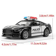 1 pieza Coche de policía miniatura de aleación de zinc, con retroceso: regalos de fiesta coloridos, juguetes, adornos de coche, adornos de habitación para mejorar las habilidades manuales de los niños, ¡diversión y educación científica en el festival escolar! Dar regalos en Navidad, coches, modelos de coches, coches en miniatura, Mustang, coche de policía, Mustang, cosas de policía, coche de policía para niños, de vuelta a la escuela