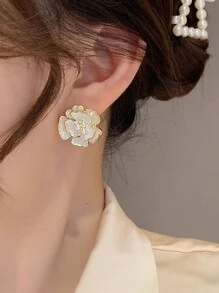 5 件/套女士奢华珍珠耳钉，复古法式简约设计耳环，时尚日常和活动佩戴珠宝套装 - G款 - 查看 2