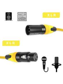 2m Professional Balanced XLR Cable Male - Female Steelpro - Yellow - View 2
