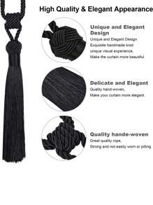 1件/2件/4件装现代简约流苏窗帘绑带,多种颜色和尺寸可选,适用于窗帘固定和装饰。 - 米色 - 查看 10